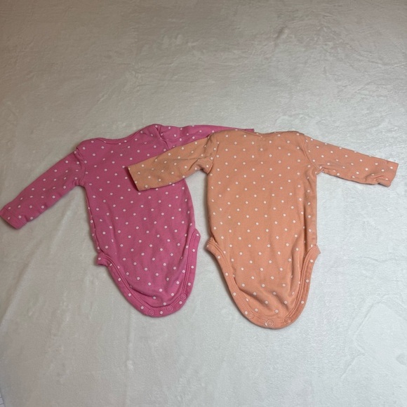 Carter's Pink and Orange Polka Dot Bodysuit Duo - Picture 2 of 8